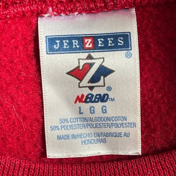 VINTAGE 90s JERZEES Christmas Cardinals Birds Ugly Holiday Sweatshirt Size Large - Picture 4 of 4